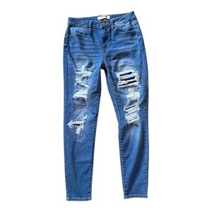 Wax Jean Blue Ripped Women's Skinny Jeans